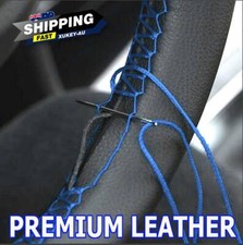 DIY BLUE Car Hand Sew Steering Wheel Cover Universal Hand Sewing Leather Covers； Steering Wheel Cover price