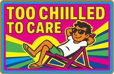 Too Chilled to Care Self-Adhesive Vinyl Bumper Sticker, 150mm x 100mm, 2 - 100 Car Window Care Products price