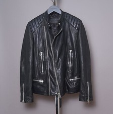 ALL SAINTS Leather Jacket Black Mens MEDIUM Biker Bomber Celebrity Grail Reimer Motorcycle Jackets price