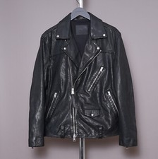 ALL SAINTS Leather Jacket Mens Black Biker Bomber Celebrity Grail Sample WARNER Motorcycle Jackets price