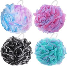 Bath Shower Sponge 60g/pcs Bath Loofahs Shower Pouf Body Scrubber Ball Mesh Pouf Pouf price