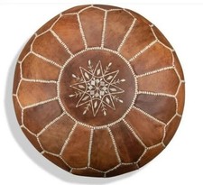 Moroccan Leather Pouf – Handmade Ottoman Footstool –Premium Genuine Leather Pouf price