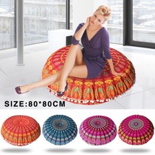 80*80cm Mandala Floor Pillows Bohemian Meditation Cushion Cover Round Pouf Case Pouf price