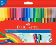 Faber-Castell Connector Pens 20 Pack Colour Markers Kids Washable Felt Tip Art S Felt-tip Pen price