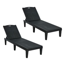 Livsip 2PCS Sun Lounger Patio Outdoor Furniture Black Sun Lounger price