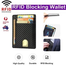 RFID Blocking Purse Flip Leather Wallet Slim Credit Card Holder Men's Money Clip Men's Card Holder price