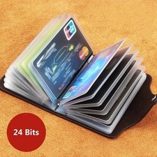 Men's Slim ID Credit Card Holder Pocket Case Purse Wallet For Cards PU Leather Men's Card Holder price