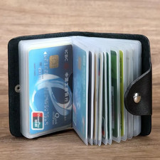 Men's Slim ID Credit Card Holder Pocket Case Purse Wallet For Cards PU Leather Men's Card Holder price