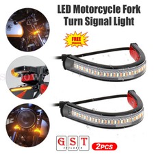 2X LED Motorcycle Fork Turn Signal Indicator Blinker Amber Light Strip Motorbike Motorcycle Lights price