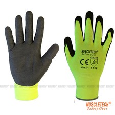 1 Pair Hi Vis Safety Gloves Work Gloves Mechanic Gloves Sandy Nitrile Work Glove Work Gloves price