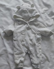 Seed Heritage Baby Newborn 0000 Grey Padded Pramsuit Snowsuit Bear Ears Winter Baby Snowsuit price