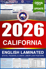 2026 California CA LABOR LAW POSTER (Federal & State) English Laminated Labor Law price