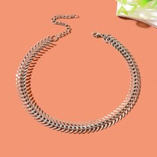 Punk Rock Style Silver Chain Short Collar Necklace Party Decoration for Women Costume Necklace price
