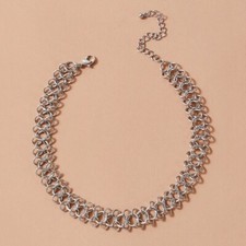 Punk Rock Style Jewellery Silver Link Chain Chunky Collar Trendy Women Necklace Costume Necklace price