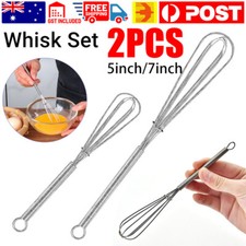 5 7 inch 2Pcs Whisk Set Whiskettes Egg Gravy Sauce Mini Kitchen Tool Whisks AU Sauce price