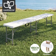 Gardeon 180cm Folding Garden Bench Portable Trestle Seat HDPE Fold In Half White Garden Bench price