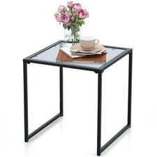 Patio Side Table Outdoor 43CM Tempered Glass End Coffee Table for Porch Garden Garden Side Table price