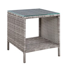 Gardeon Coffee Side Table Wicker Desk Rattan Outdoor Furniture Garden Grey Garden Side Table price