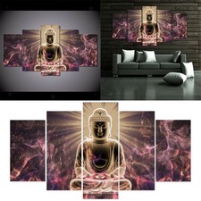 5pcs Buddha Light Canvas Painting Poster Print Wall Art Picture Home Decor Pack Canvas Painting price