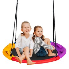100CM Tree Swing Kids Round Saucer Hammock Platform Yard Garden Outdoor w/Pillow Garden Swing price