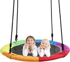 100cm Kid Tree Swing Outdoor Garden Swing Platform Swing Seat w/Adjustable Ropes Garden Swing price