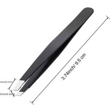 Precision Stainless Steel Tweezers Flat Tip Eyebrow Hair Removal Tool 9.5cm Tweezers price