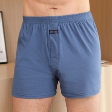 Mens Soft Cotton Boxer Briefs Casual Loose Cotton Shorts Breathable Underwear Men's Briefs price