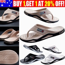 New Mens Clip Sandals Shoes Neutral Slippers Flip Flops Outwear Thongs PVC Black Men's Slippers and Sandals price