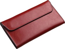 Women's Genuine Real Leather Slim Envelope Wallet with Detached Card Holder with Women's Card Holder price