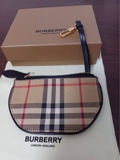 Near Mint Burberry Coin Case Wallet Nova Check Leather Key Ring Card Holder Box Women's Card Holder price