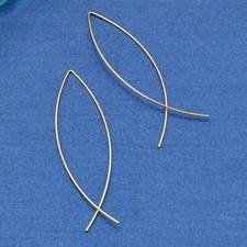 Minimalist Wire Cross Earrings Simple Stylish Ear Accessories Long Jewellery Gold Earrings price
