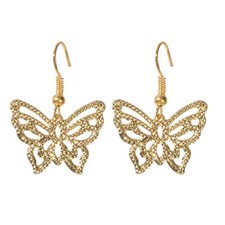 Cute Funny Trendy Gold Metal Hollow out Butterfly Minimalist Dangle Earrings Gold Earrings price