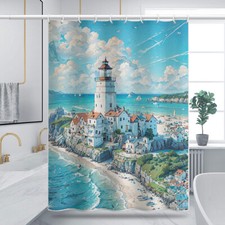 Watercolor Oil Painting Shower Curtain Bathroom Curtain Waterproof With 12 Hooks Shower / Bathroom Curtain price