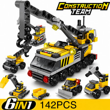 6in1 Construction Building Blocks Crane Truck Excavator 142PCS Set Kids Toy Gift Toy Truck & Construction Vehicle price