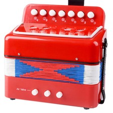 Kids Children Accordion Keyboard Instruments 7 Treble & 2 Bass Keys BLACK/RED Keyboard Instruments price