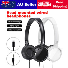 Wired Headphones Bass HiFi Over Ear Headset Earphone Stereo Noise Cancelling AU Over-Ear Headphones price