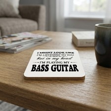 In My Head I'm Playing My Bass Guitar Coaster – Perfect Gift for Music Lovers Bass Guitar price