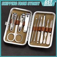 10Pcs Manicure Pedicure Stainless Nail Clippers Kit Set Cuticle Grooming Case AU Manicure & Pedicure Set price