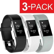 3 Pack Replacement Wristband For Fitbit Charge 2 Band Silicone Fitness Large Watch and Bracelet Accessory price