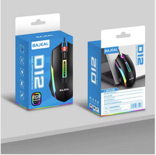 Bajeal D12, 3 button, backlit, black, USB wired mouse for office or home. Wired Mouse price