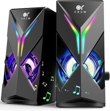 10W RGB Computer Speakers with Volume Control, Colorful LED Gaming Speakers for Gaming Speaker price