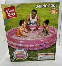 Play Day 3-Ring Inflatable PINK Unicorn Kids Toddler Swimming Pool Outdoor Swim Inflatable Water Products price
