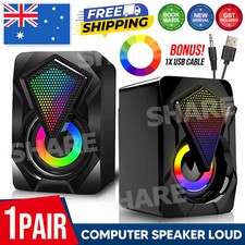 2x Computer Speaker Loud Sound with LED RGB Light for PC Laptop Stereo Desktop Computer Speakers price