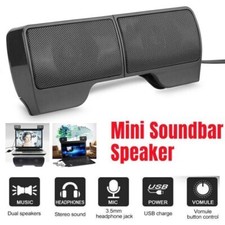 USB Clip-On Computer Speakers PC Soundbar Stereo USB Powered for Laptop Tablet Computer Speakers price