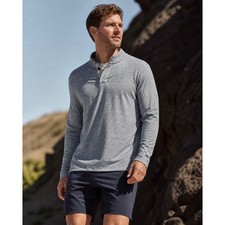 SKECHERS Mens Sweatshirt Henley Pullover Mock Neck Sweater Top Blue Size XL Baby Sweatshirt price
