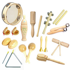 Wooden Kids Percussion Set Musical Instrument Toys Tambourine Maraca Toddler Percussion Instruments price
