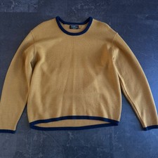 Vtg Puritan Double Knit Acrylic Cardigan Sweater Yellow Blue Men’s XL Men's Sweater & Cardigan & Knitwear price