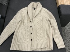 Banana Republic Men’s Organic Cotton Cream Cable Knit Classic Cardigan Sweater L Men's Sweater & Cardigan & Knitwear price