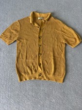 Alcott Superior Knitwear Polo Sweater Mens M Dark Beige Short Sleeve Button-Up Men's Sweater & Cardigan & Knitwear price