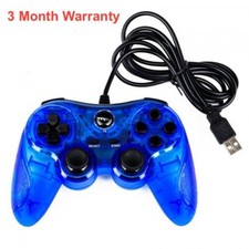 TTX Tech PC and PlayStation 3 PS3 USB Wired Controller  Brand New Clear Blue PlayStation Controller and Accessories price